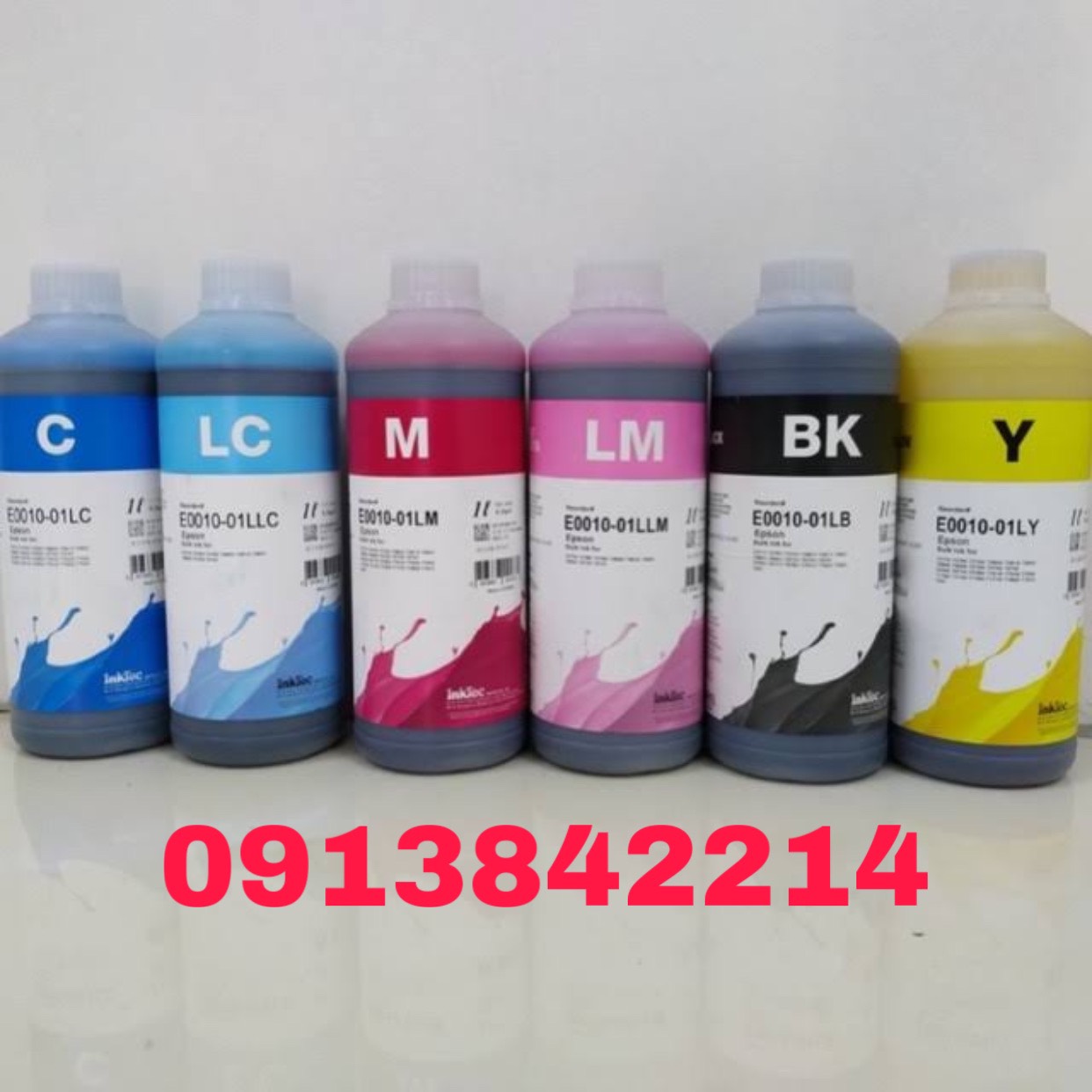 Mực In Phun Màu Inktec 1 Lít (Hàn Quốc) 6 màu/1 bộ  dùng cho Epson/canon