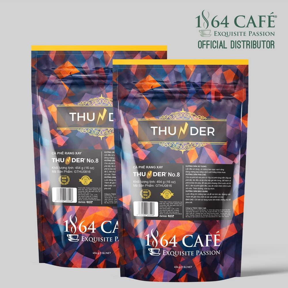 908g cà phê bột thunder no.8 pha phin và pha máy gu việt - 1864 café
