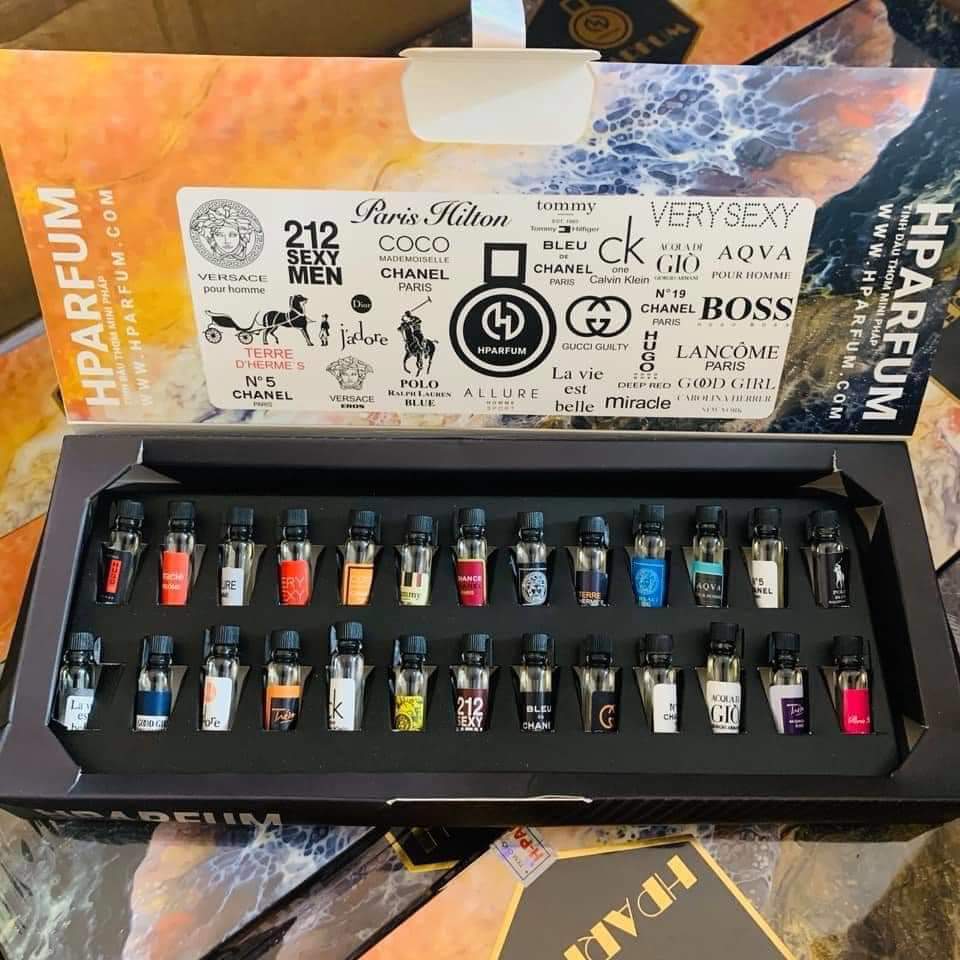 Bộ 26 Chai Tinh Dầu Thơm Pháp Hparfum Mini - Mùi Siêu Sang Chảnh [ 10 Mùi Nam - 16 Mùi Nữ ]