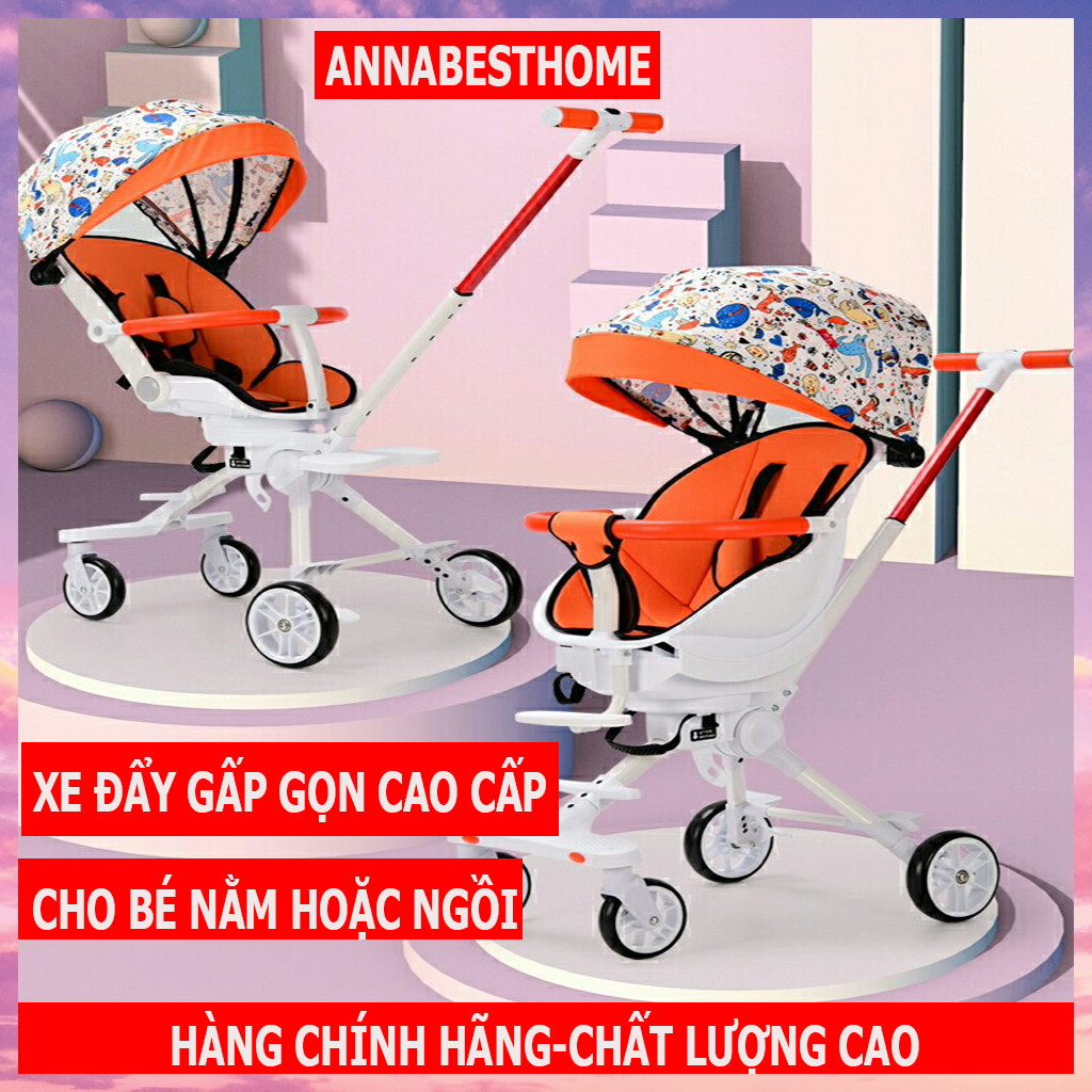 Xe đẩy gấp gọn cho bé X8 Pro đi du lịch, Xe đẩy cho bé 2 chiều ngả 2 tư thế cao cấp bảo hành 12 tháng