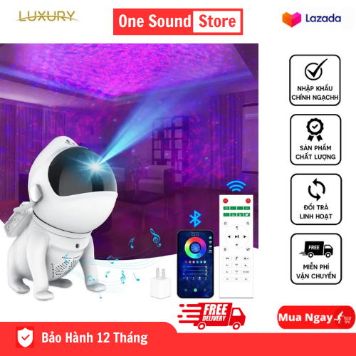 Đèn led bay phòng phi hành gia space dog đèn bay phòng kiêm loa nghe nhạc - đồ chơi loa công nghệ điều khiển từ xa, kết nối bluetooth, đèn bay theo điệu nhạc