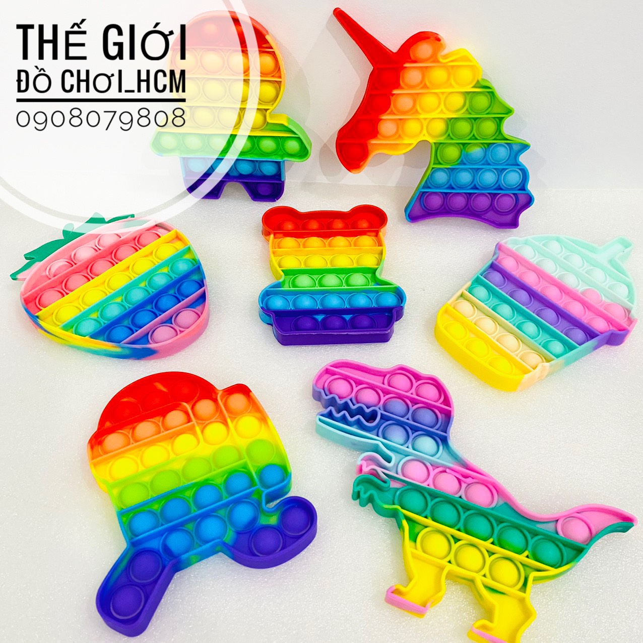 [HOT - NHIỀU MẪU] Đồ chơi trẻ em xả stress bóp bong bóng Pop it Fidget toy, giúp giảm căng thẳng, hình hoa quả, khủng long