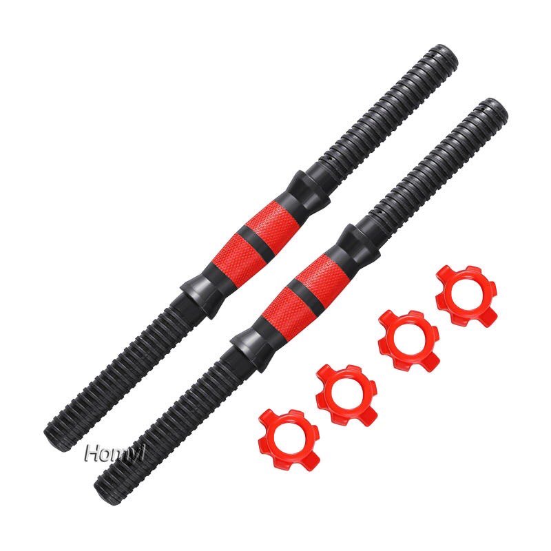 Tay cầm tạ thép chống trượt 40cm-50cm + khóa cổ thanh tạ nối