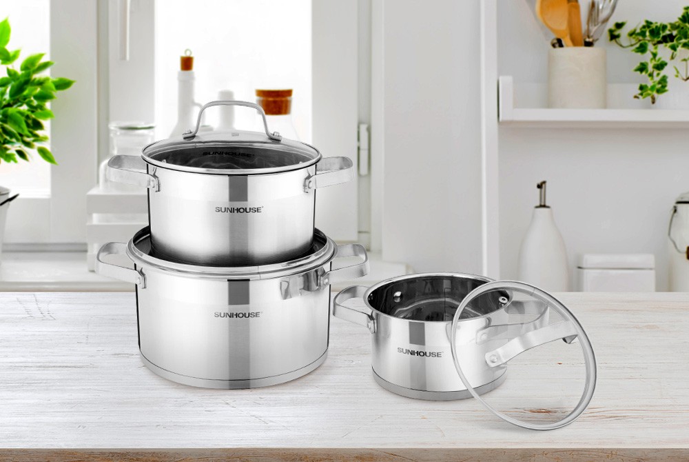 Bộ nồi inox 5 đáy Sunhouse MAMA SH780
