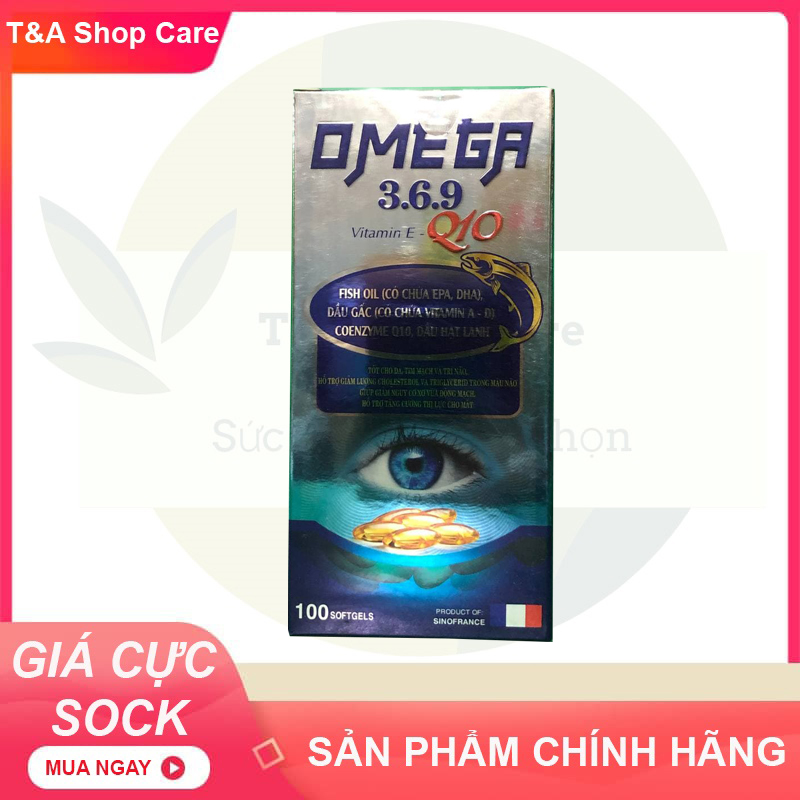 Dầu cá omega 369 giảm độ, giúp sáng mắt, khỏe mắt và giảm khô, đau nhức mắt hộp 100 viên