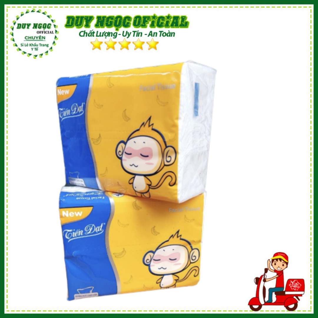 Giấy Ăn Tiến Đạt Thiết Kế 3 Lớp Giấy Siêu Mềm Mịn Và  Độ Dai Tự Nhiên, Thấm Nước Tối Ưu An Toàn