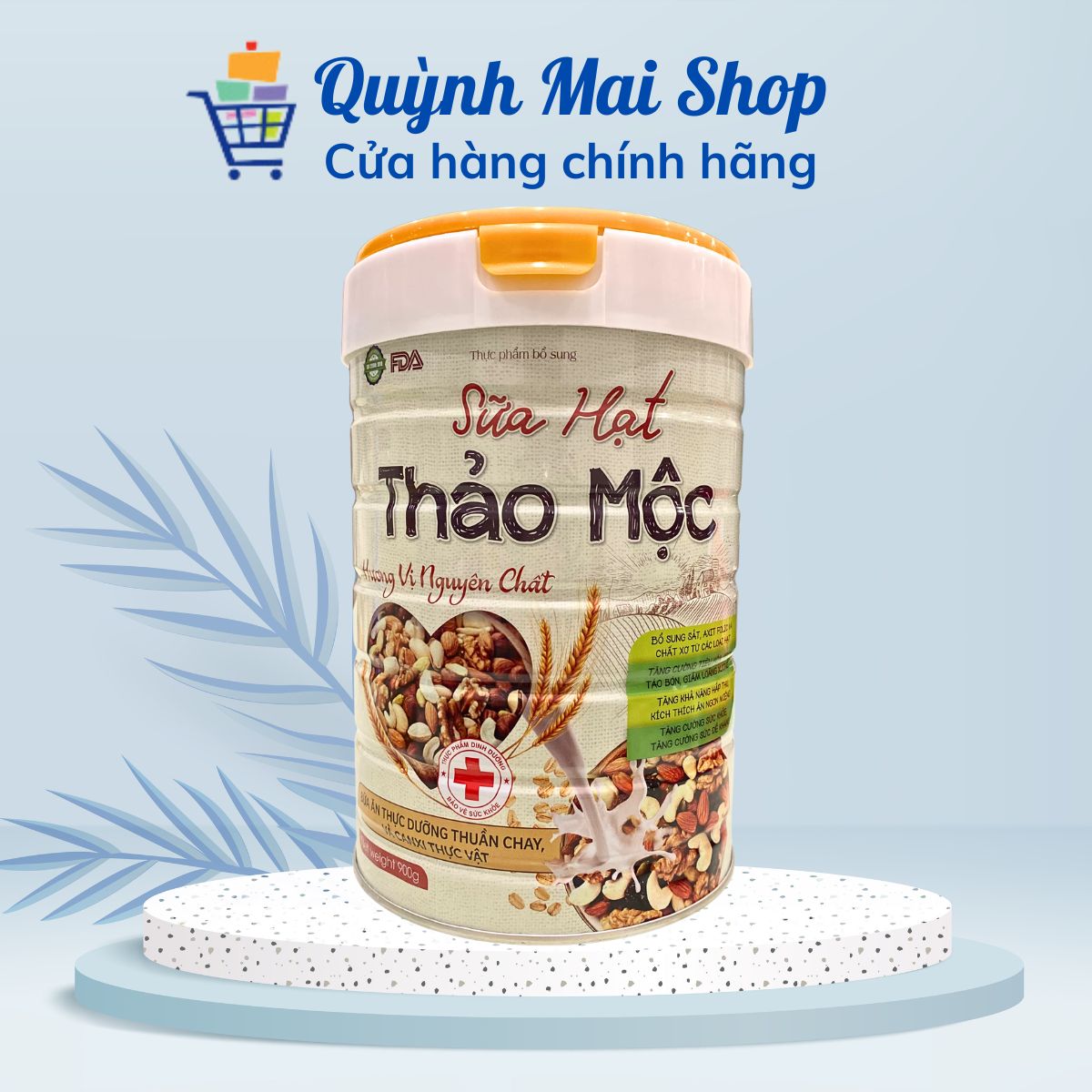 Sữa hạt Thảo mộc thuần chay hương vị nguyên chất bổ sung dinh dưỡng, tăng cường sức đề kháng, tốt cho xương khớp, tiêu hóa - Hộp 900g
