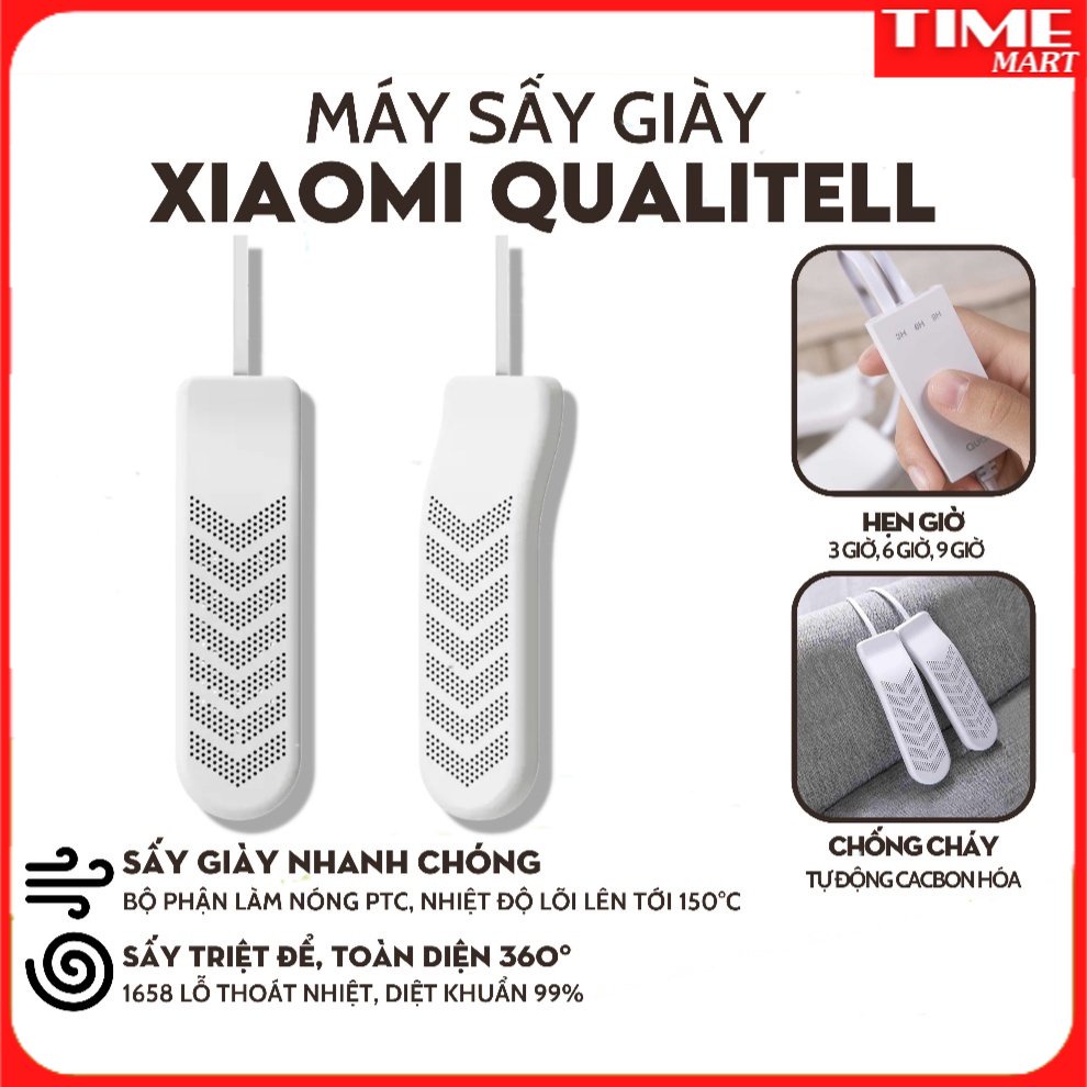 [CHÍNH HÃNG] Máy sấy giày Xiaomi Qualitell. Sấy khô, khử mùi, Diệt khuẩn [TIME_MART siêu thị tiện ích gia đình]