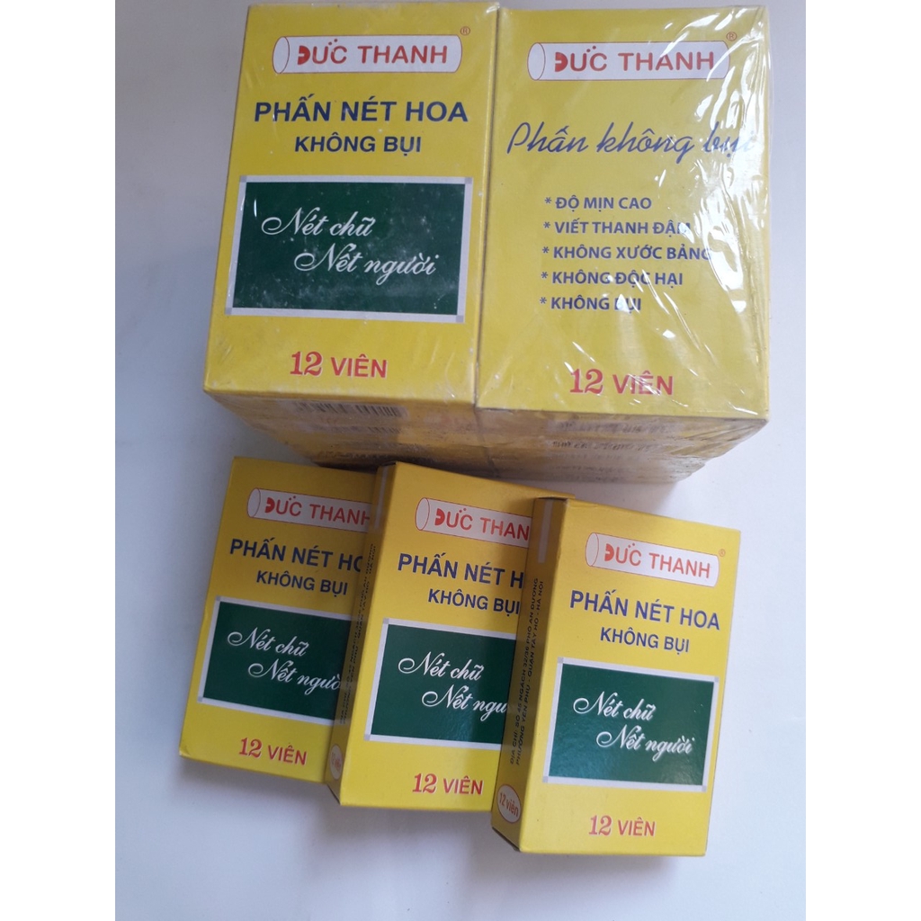 Combo 10 hộp phấn trắng viết bảng không bụi đức thanh