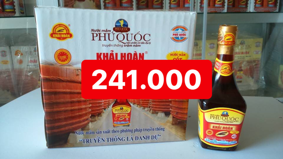 Nước mắm phú quốc khải hoàn thùng 6 chai 205ml 40 độ đạm