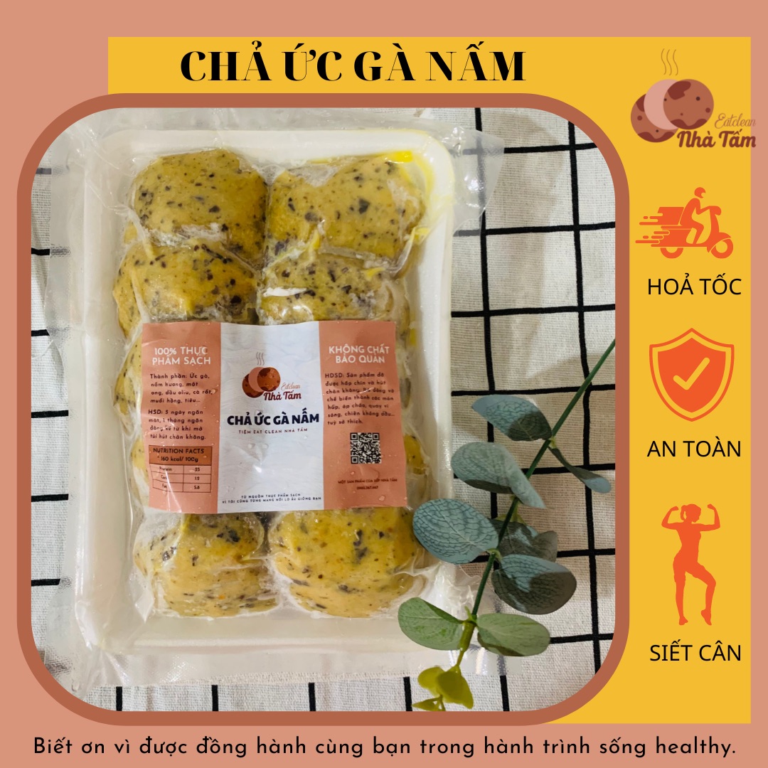 Chả ức gà nấm