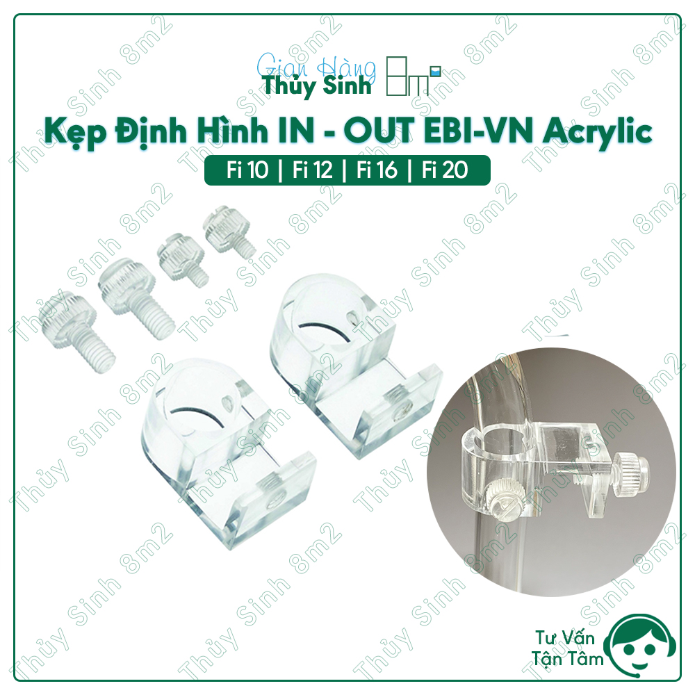 Kẹp In Out, Kẹp Giữ Ống IN-OUT EBI Acrylic Nguyên Khối | Phụ Kiện Lọc Thủy Sinh | 8m2