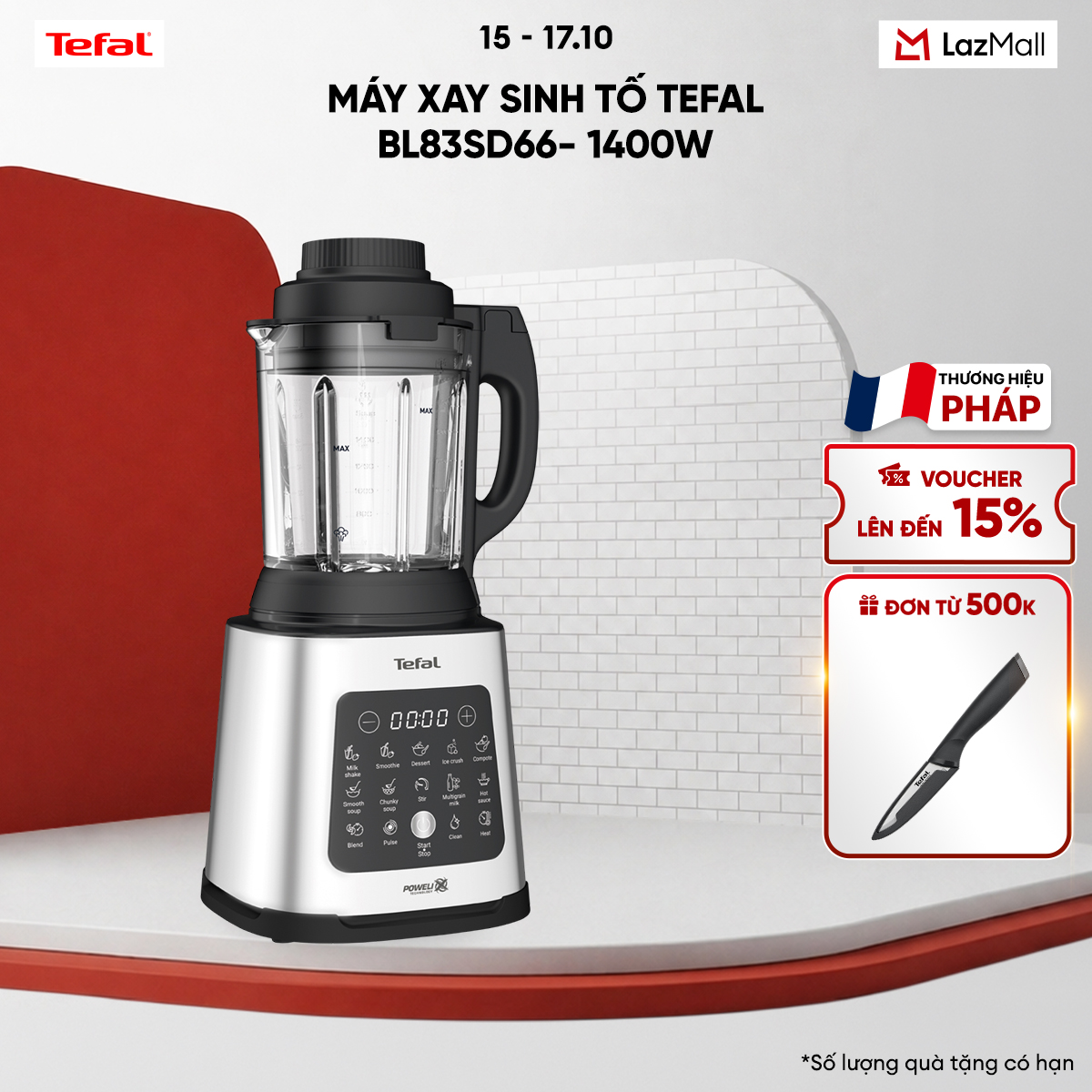 Tefal Bl83Sd66 Multi-Function Blender and Nut Milk Maker - 1400W