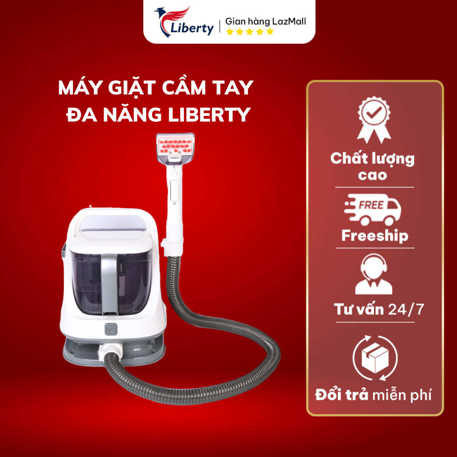 Máy giặt cầm tay đa năng LIBERTY LB268 chuyên dùng cho sofa nệm rèm thảm - Bảo hành 24 tháng