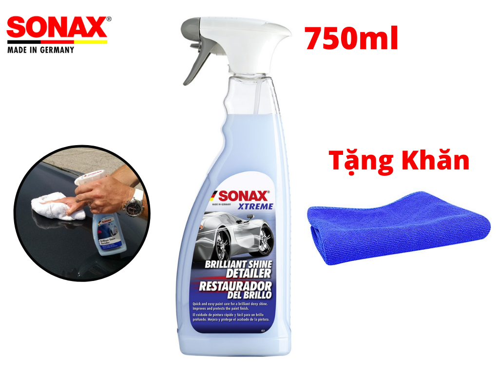 [HCM]Dung Dịch Làm Bóng Nhanh Sơn Xe Sonax Xtreme 287400 750ml Tặng Khăn