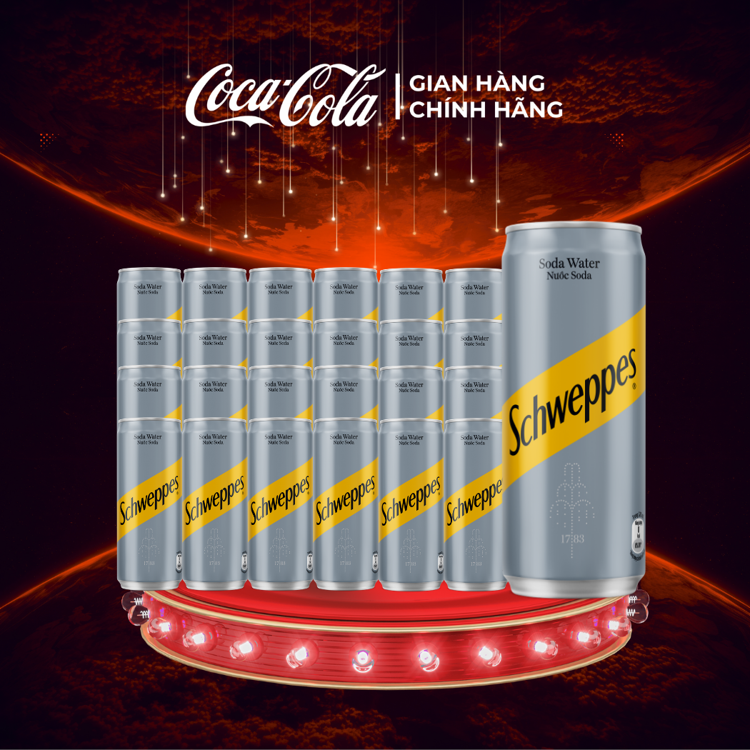 [SIÊU SALE ] Lốc 24 Lon Nước giải khát Schweppes Nước Soda 320ml/Lon Sale 8.8 Coca-Cola Chính Hãng_LD