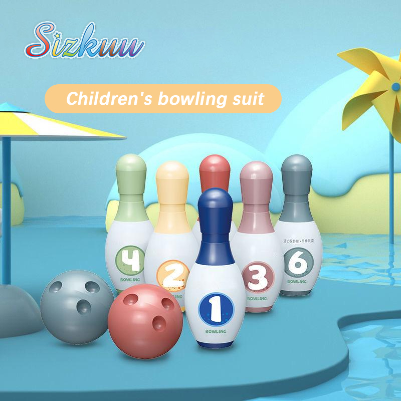 Sizkuu Kids Bowling Set Game Đồ chơi thể thao cho trẻ em Đồ chơi thể thao Đồ chơi bowling trong nhà và ngoài trời