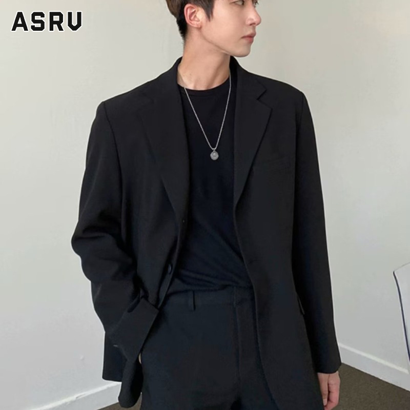 RGASRV áo blazer nam bộ vest nam Áo Blazer Nam Áo vest thường ngày rộng màu đen cao cấp39