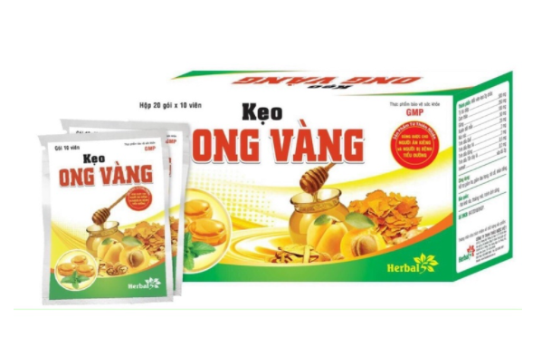 Kẹo ngậm Ho Ong Vàng Hộp 20 gói - Dùng được cho người ăn kiêng và người tiểu đường