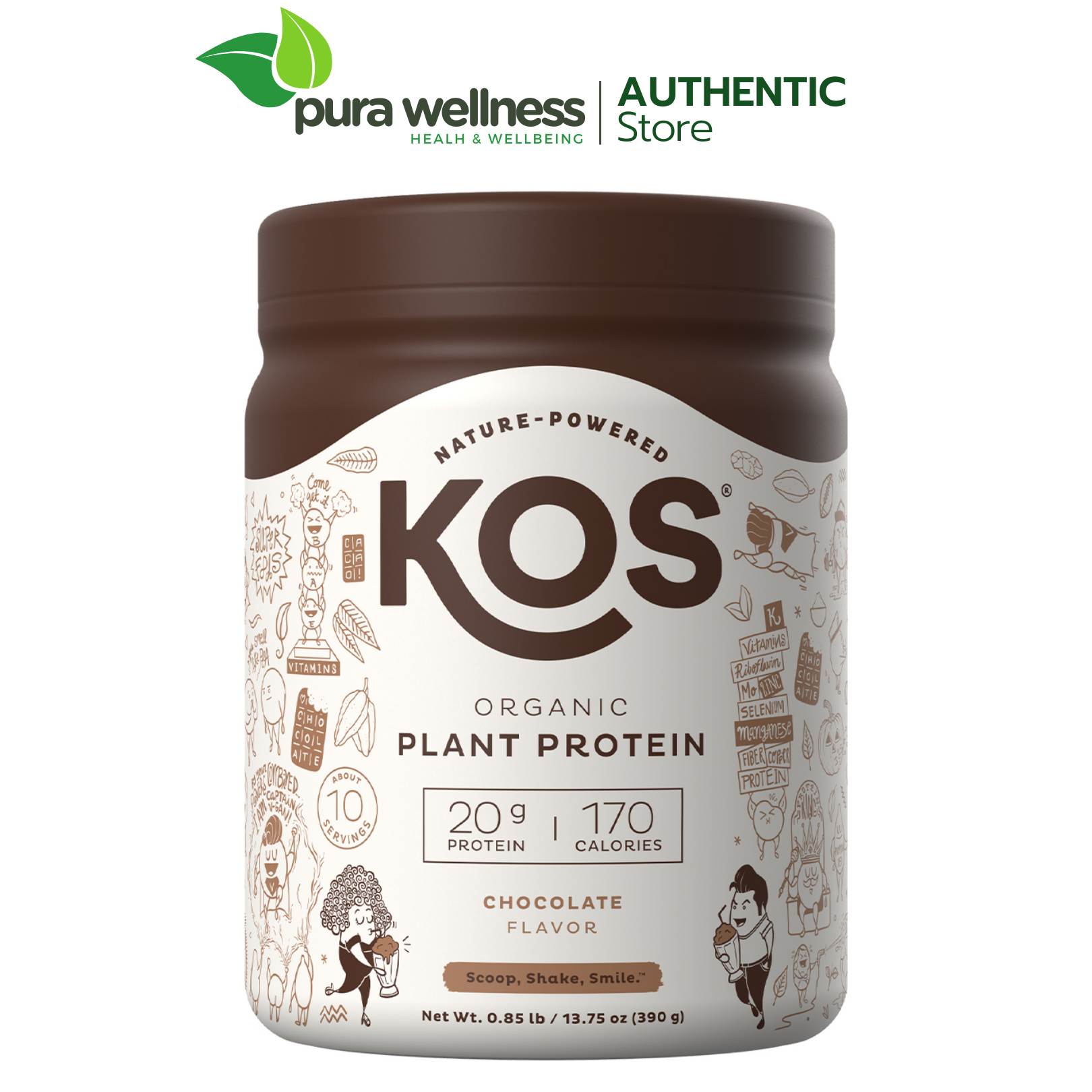 |Mẫu Mới| Bột KOS Organic Plant Based Protein Powder Chocolate 390g