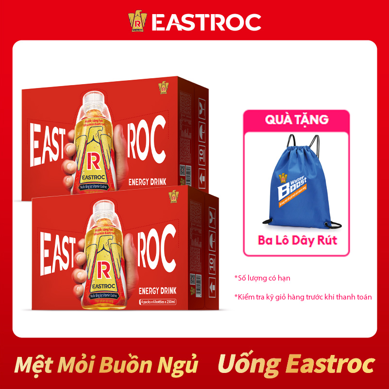 Combo 2 Thùng 24 Chai Nước Tăng Lực Eastroc Vitamin (250ml/chai)