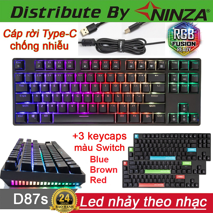 Bàn phím cơ Fuhlen D87s nâng cấp từ M87s RGB - Bàn phím Fuhlen D87s led nhảy theo nhạc cực đẹp