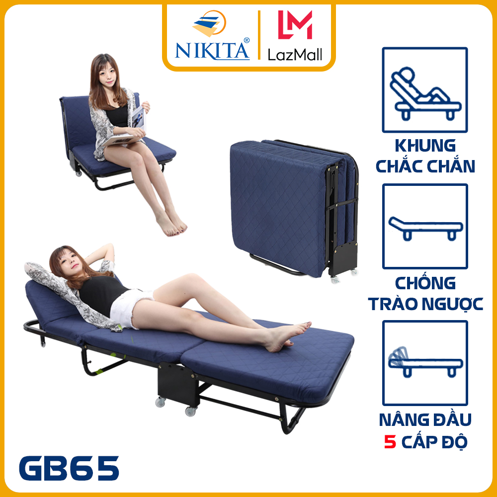 Giường ngủ xếp gọn có nệm đa năng, khung thép tĩnh điện,  có bánh xe di chuyển cho phòng ngủ 2021