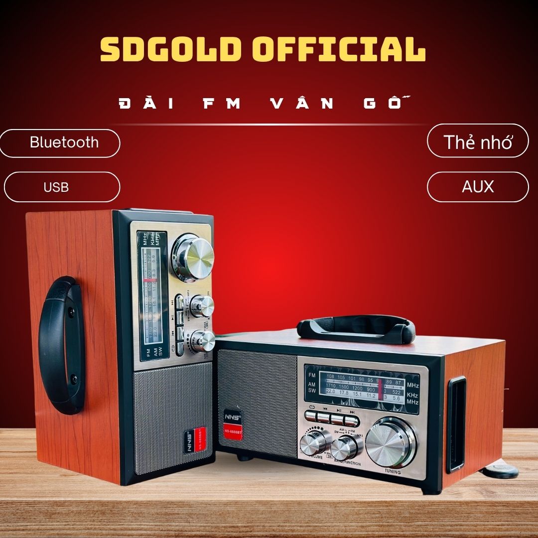  Đài FM Radio NS-8806 NS-6608 Bluetooth Chính Hãng - Đọc Được Thẻ Nhớ Và USB,Có UAX ,Ðài FM Nghe Nhạc Chất Luợng Cao - Bắt Được Sóng Nhiều Kênh. 