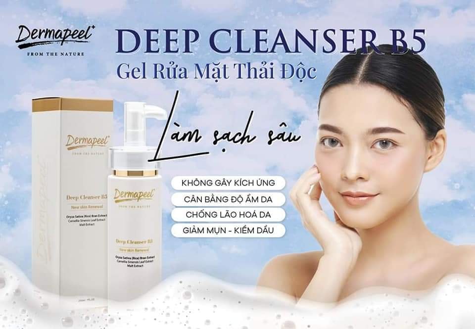 SỮA RỬA MẶT CAO CẤP Dermapeel+ Deep Cleanser B5 pH - KIỀM DẦU - NGỪA MỤN - MỜ THÂM - ĐÀO THẢI ĐỘC TỐ - Cân Bằng - TẨY TRANG - DƯỠNG ẨM - THẢI ĐỘC - CHỐNG LÃO HÓA 200ml Hàn Quốc