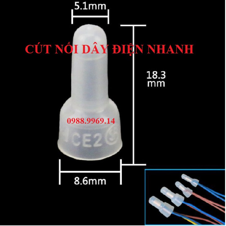 Cos nối dây điện nhanh cx2e túi 100-1000 pcs