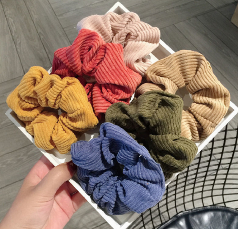 Dây cột tóc vải Scrunchies phong cách đơn giản Hàn Quốc