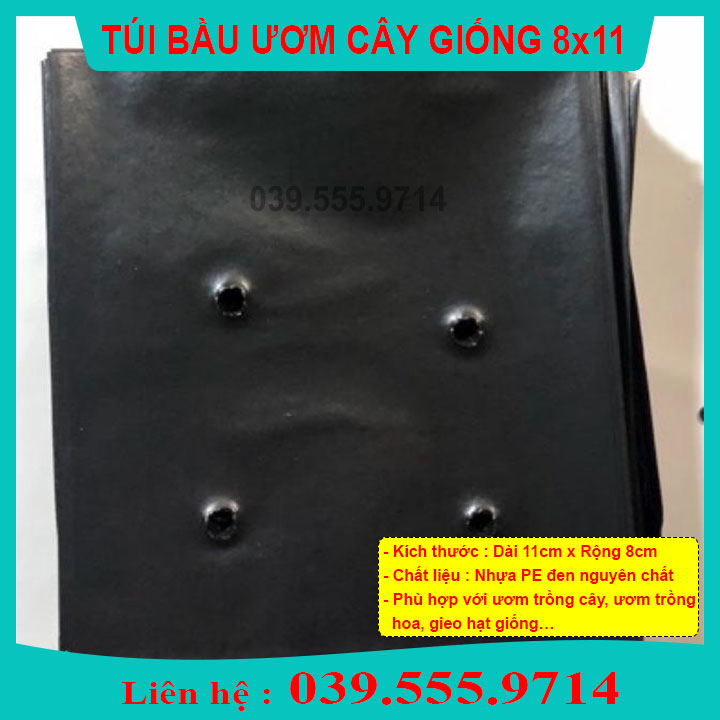 Túi bầu vuông ươm cây giống 1kg - chậu nhựa dẻo bền đẹp