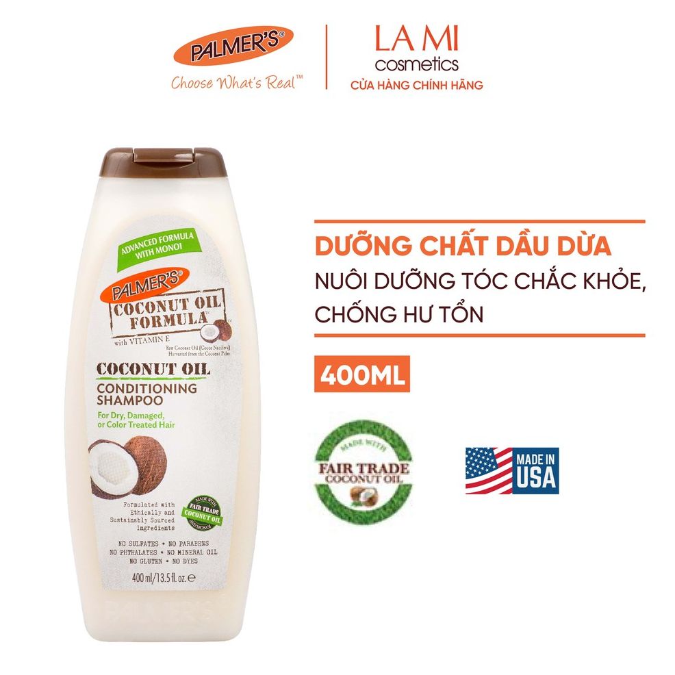 Dầu gội đầu dưỡng tóc dầu Dừa Palmer's 400ml
