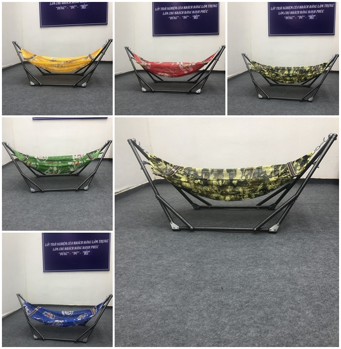 Bộ võng xếp mini dành cho em bé gồm khung võng mini+võng em bé có hình loại dày rộng nằm không bị lật