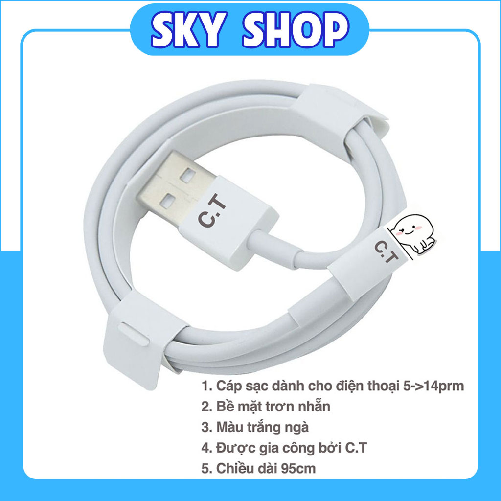 [HÀNG LOẠI TỐT] Dây cáp sạc dành cho 6/6s/7/8/7plus/8plus/x/xsmax/11/12/13/pro/promax - Lỗi đổi mới trong 30 ngày