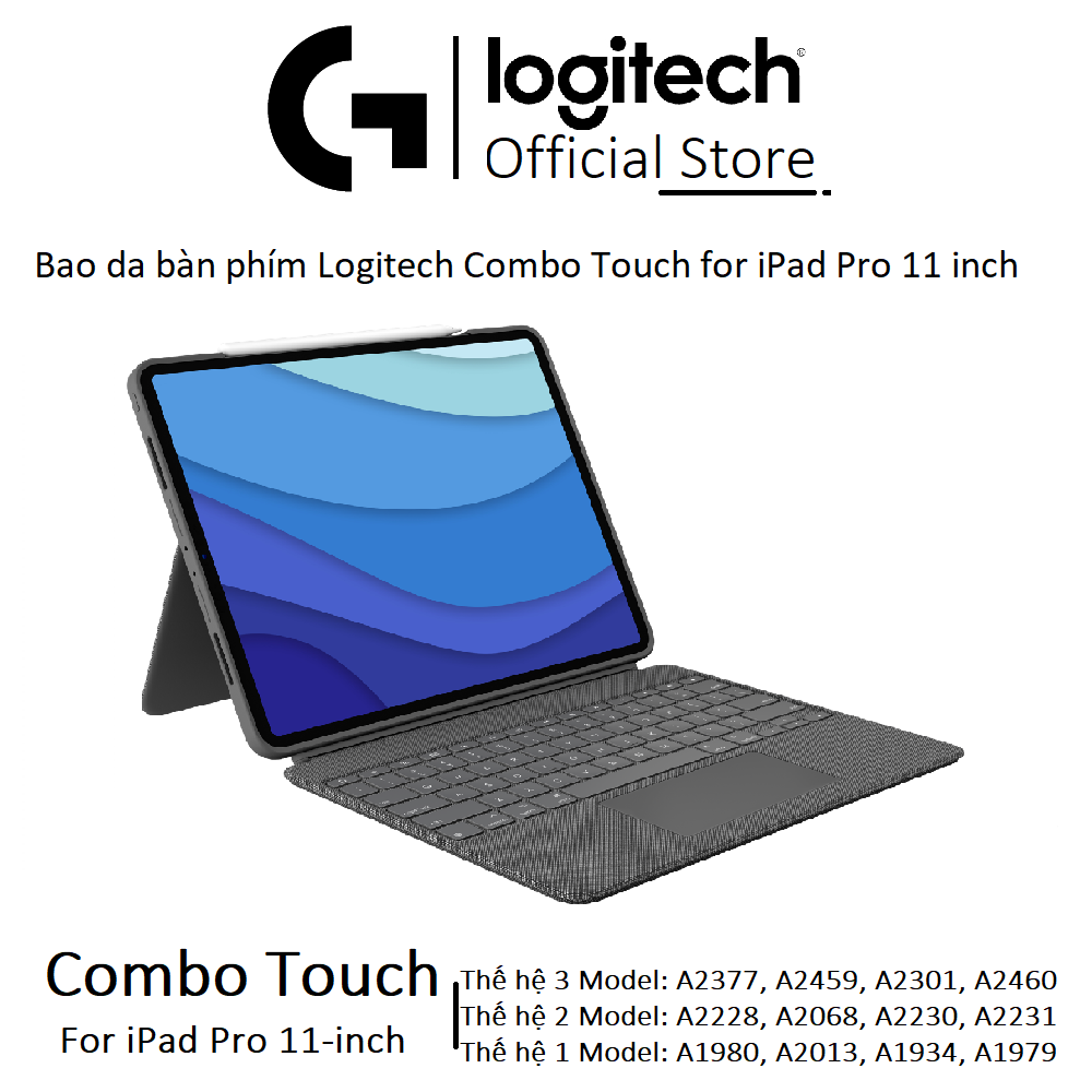 Bao da bàn phím Logitech Combo Touch for iPad Pro 11 inch - Bảo hành chính hãng 12 tháng