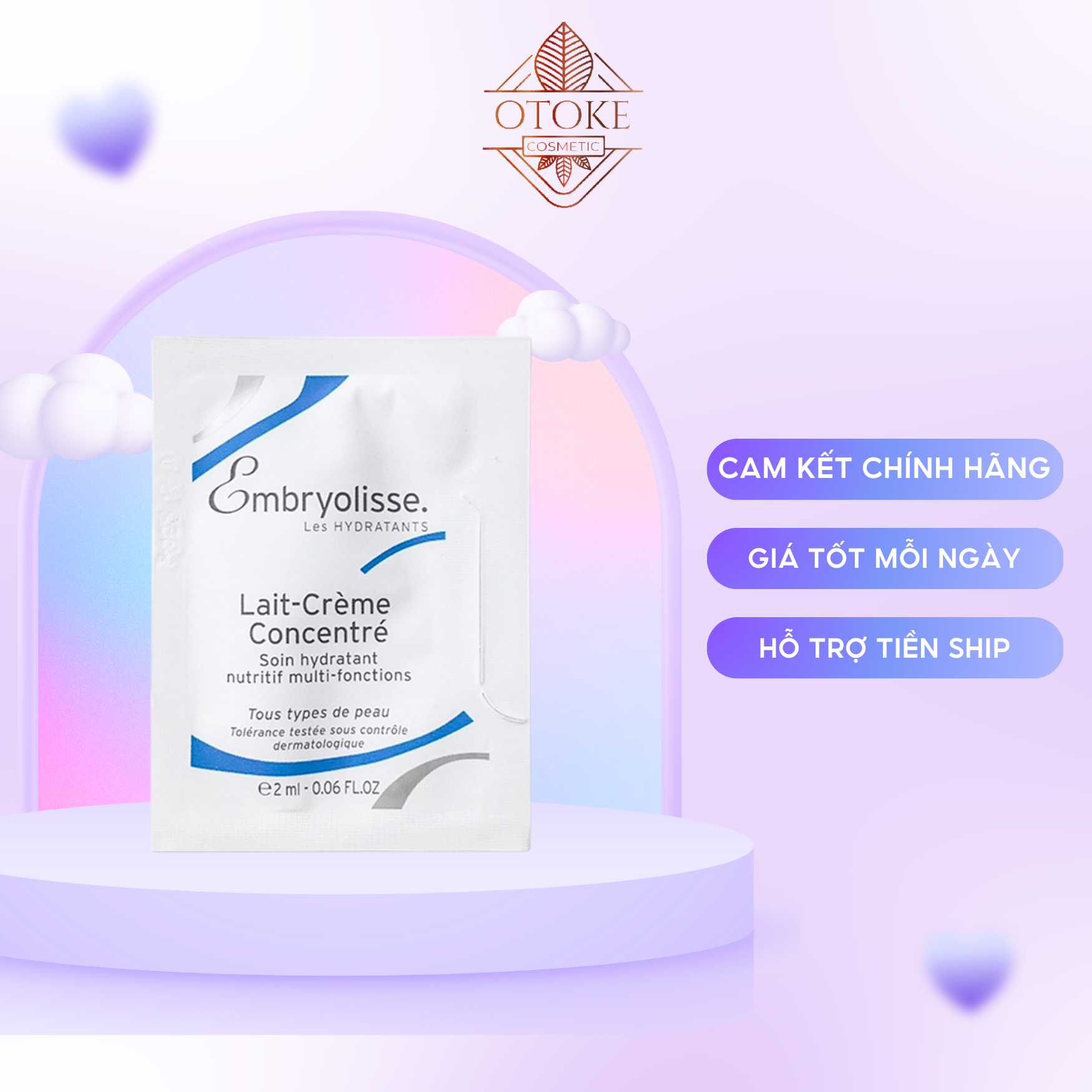 Kem Dưỡng Ẩm Phục Hồi Da Embryolisse Lait Creme Concentre sample 2ml