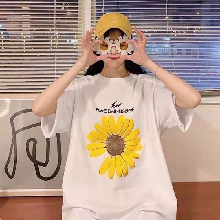 Áo Thun Nữ Form Rộng Tay Lỡ HOA CÚC VÀNG Dễ Thương EMMY AO NU 10050