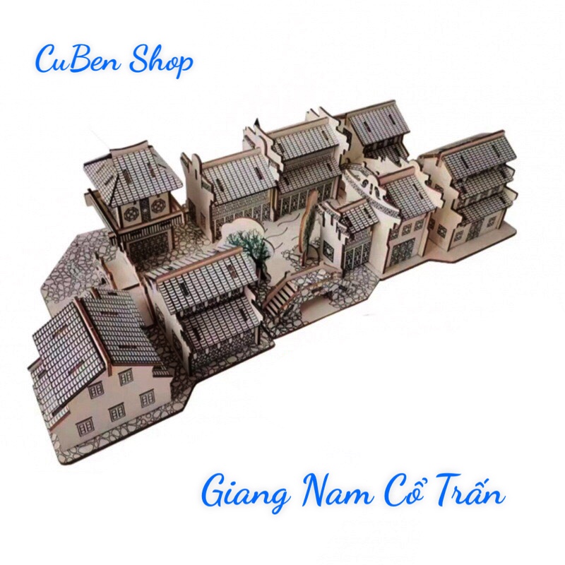 Trọn bộ mô hình giang nam cổ trấn - đồ chơi lắp ráp 3d gỗ