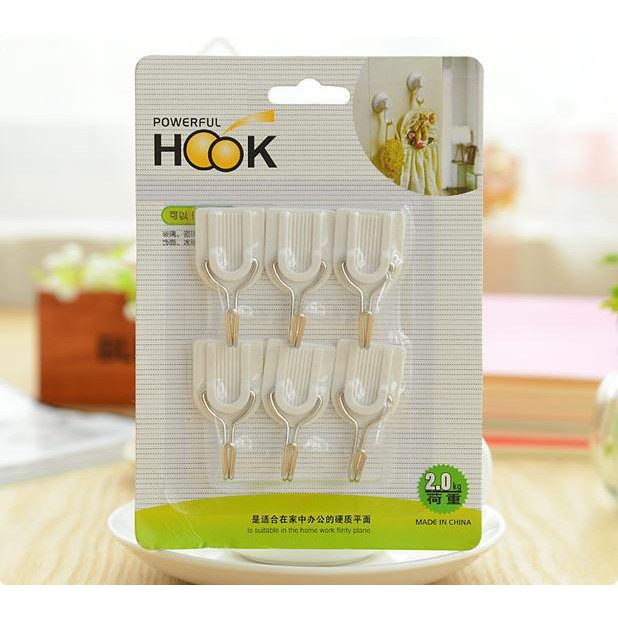 Vỉ 6 móc dính treo đồ tiện dụng 1255