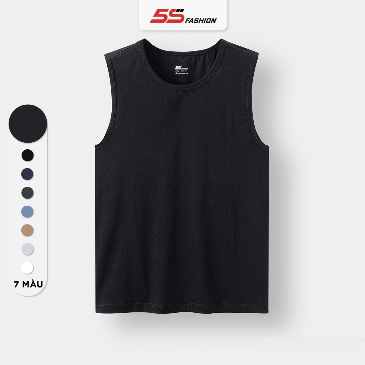 Áo Sát Nách Nam Cotton 5S FASHION, Thiết Kế Trơn Kiểu Dáng Thể Thao, Khỏe Khoắn (ASN25005)