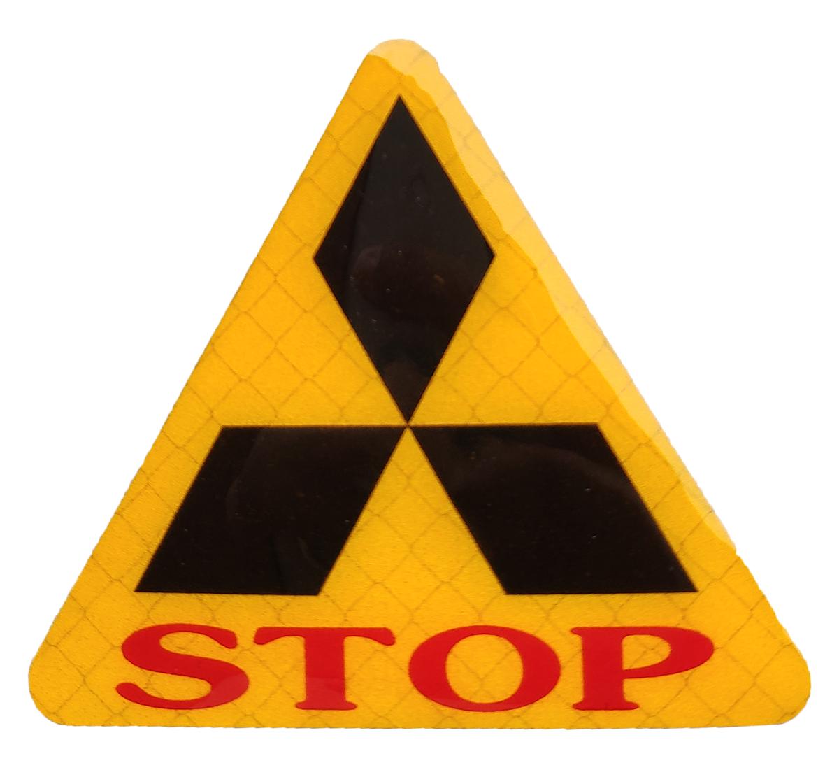 1 miếng Sticker phản quang STOP tam giác