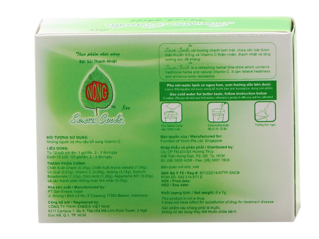 Bột sủi thanh nhiệt sensa cool