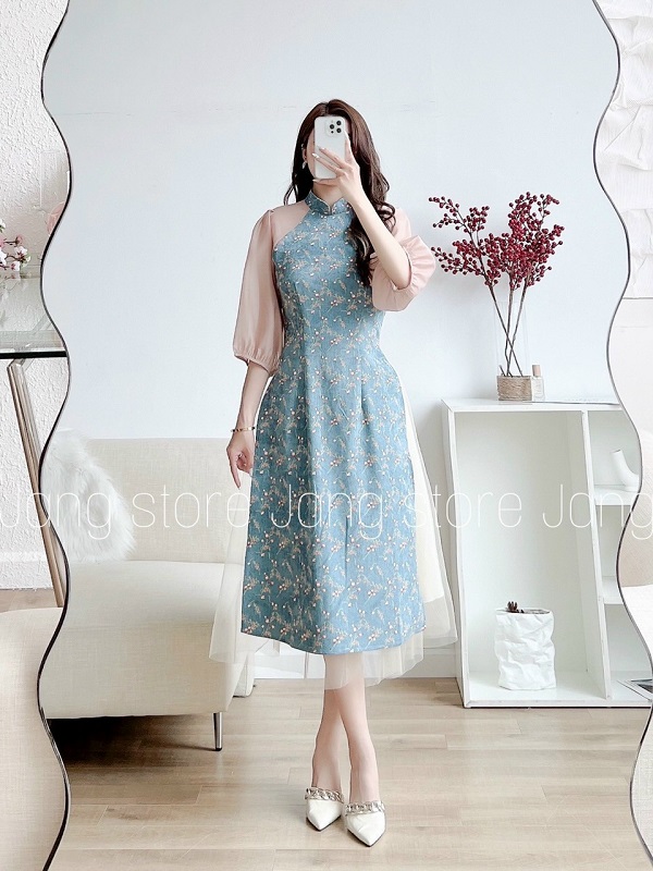 Set áo dài cách tân tết mẫu mới cho nữ