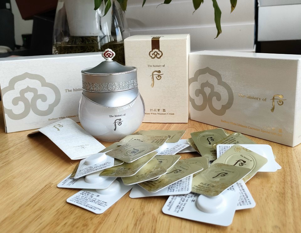 Set kem dưỡng trắng Whoo Radiant White Cream kèm 60 vỉ cao Đông y trị thâm nám