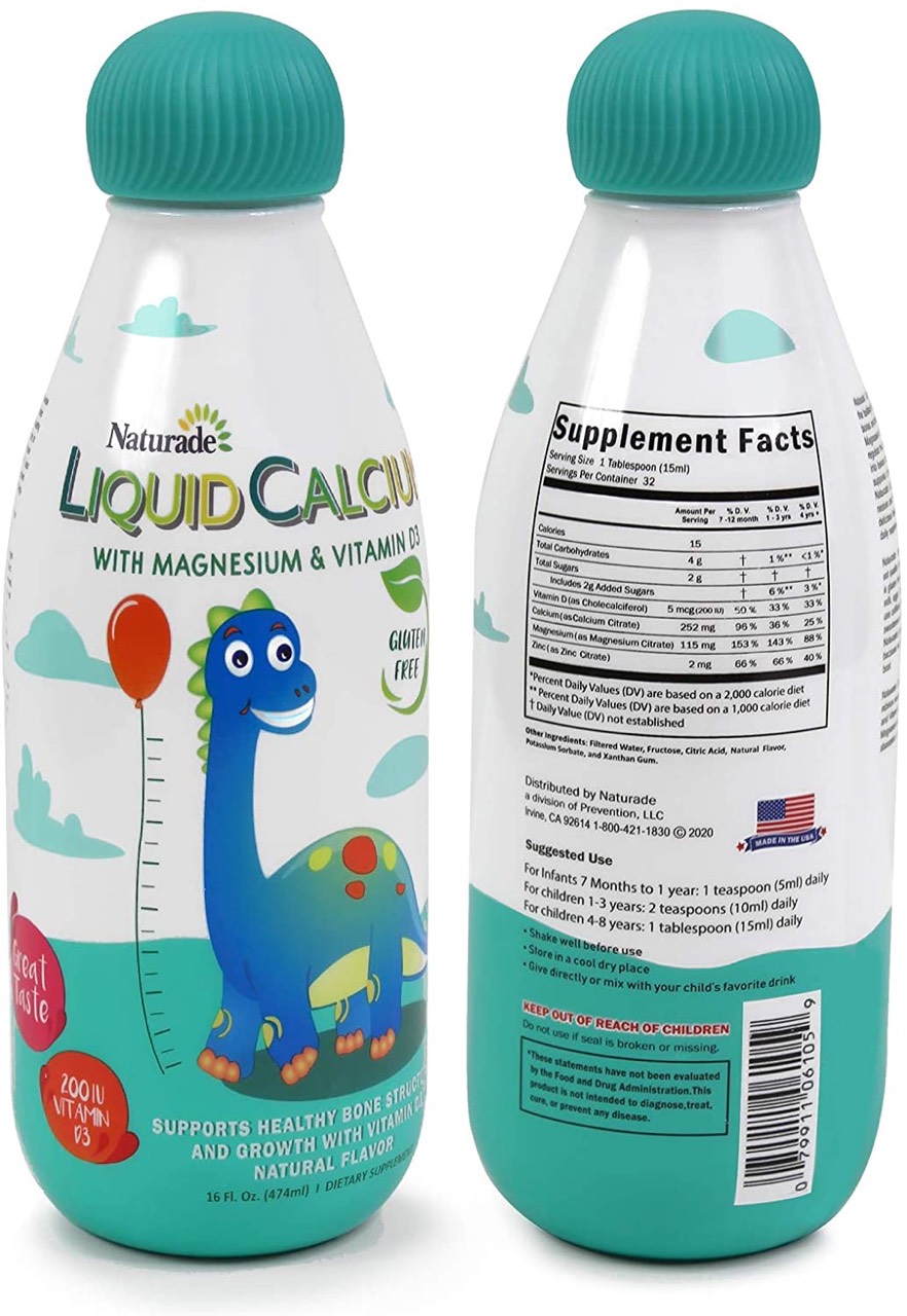 Canxi nước cho bé từ 7 tháng đến 8 tuổi Naturade Liquid Calcium With Magnesium & Vitamin D3 - EDS