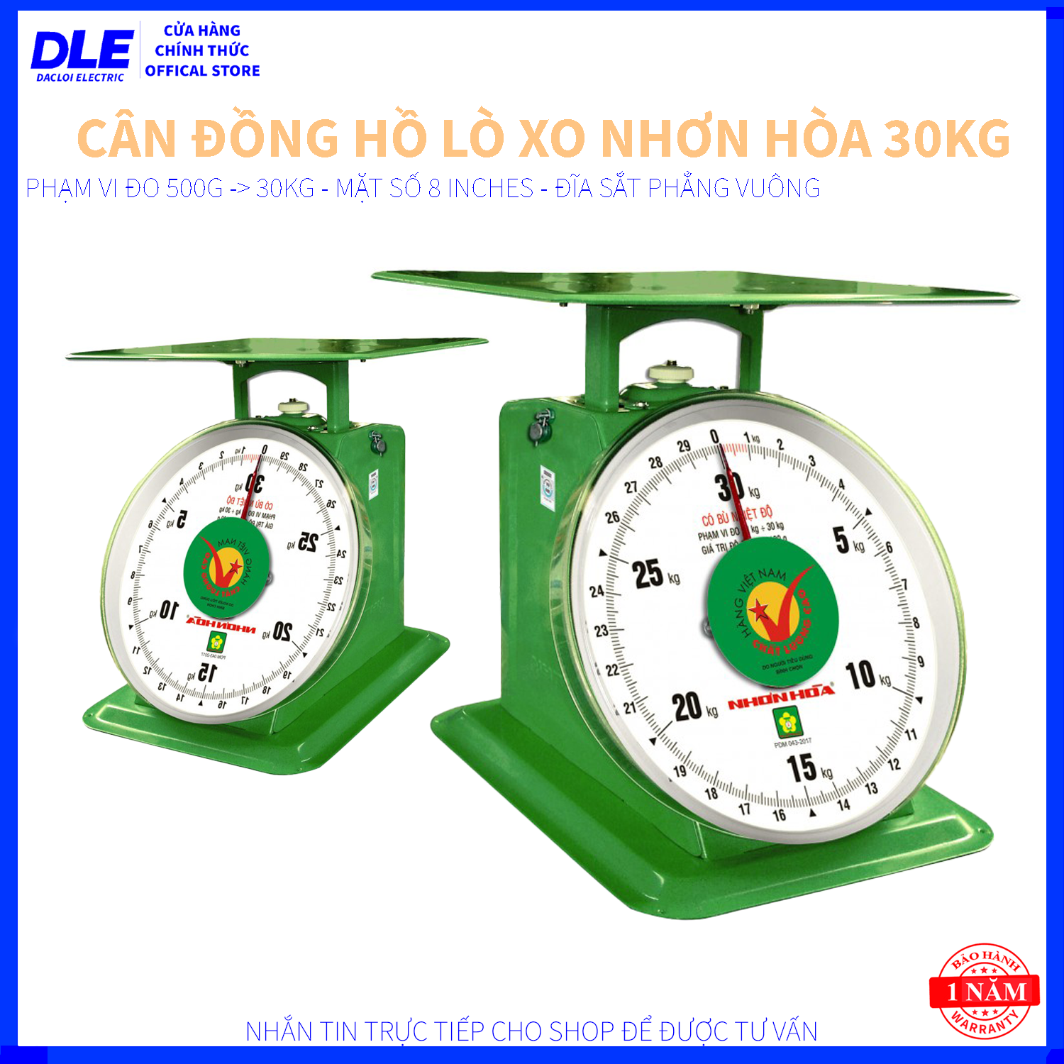 Cân đồng hồ lò xo nhơn hòa 30kg - hàng cao cấp - cđh 30