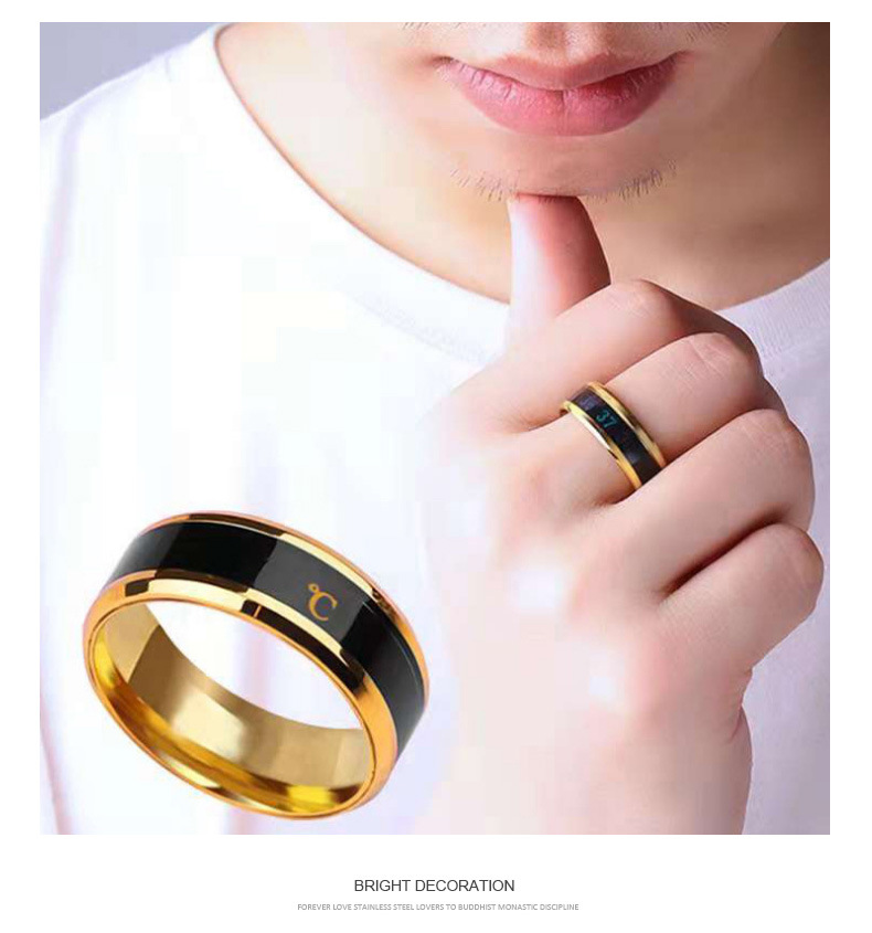 Nhẫn nam đo nhiệt độ thông minh - ring smart