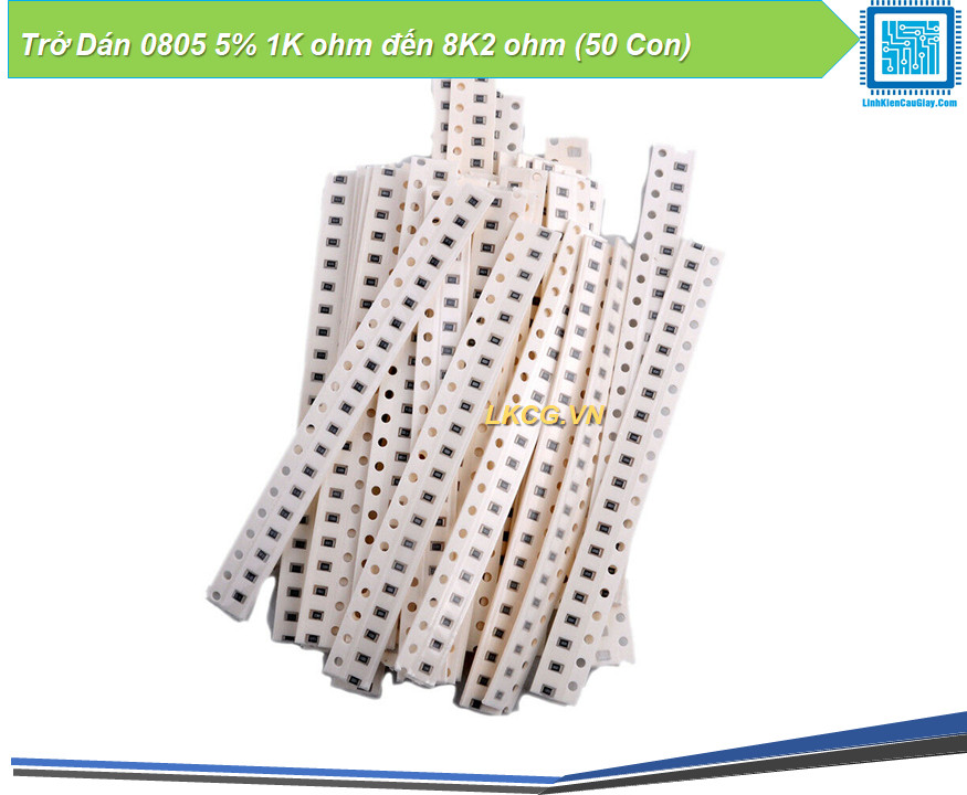 Trở dán 0805 5% 1k ohm đến 8k2 ohm