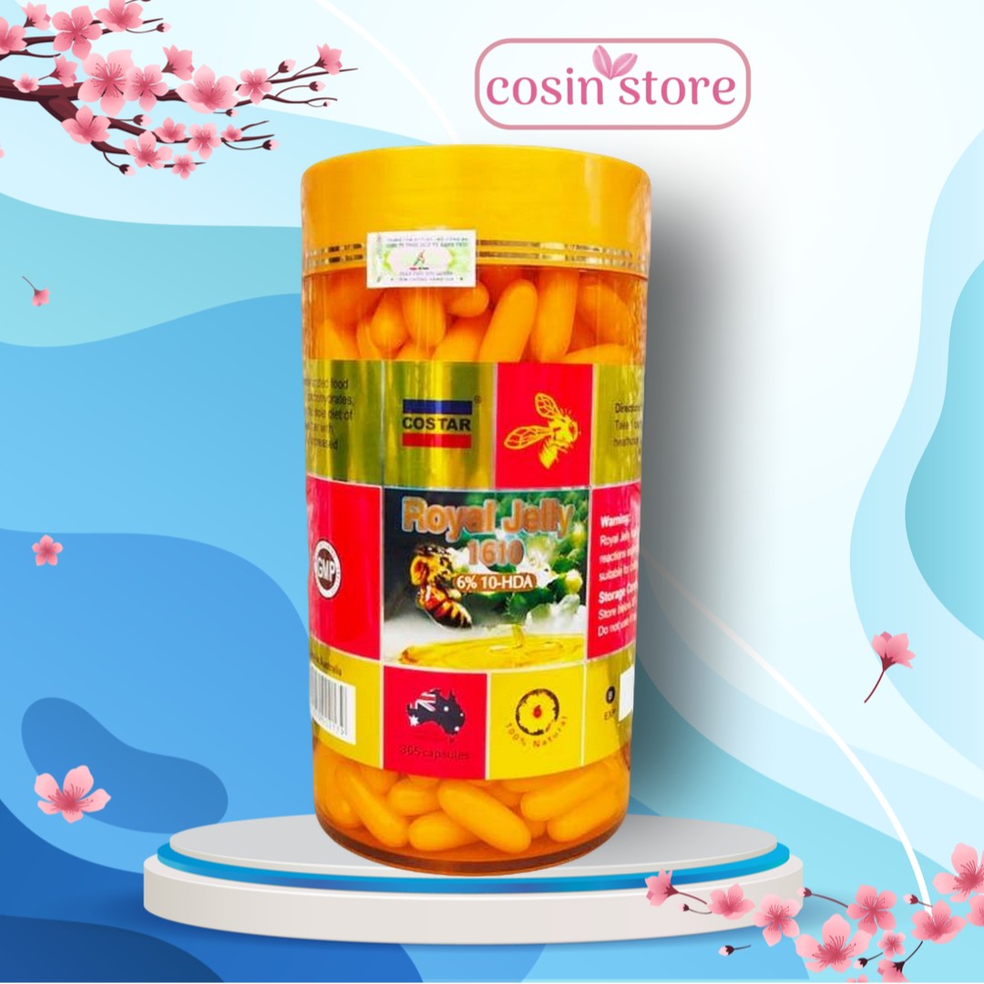 Viên Uống Sữa Ong Chúa Costar Royal Jelly 1610 365 Viên - Sữa ong chúa cô đặc 1610mg hỗ trợ đẹp da chống lão hóa - Cosin Store